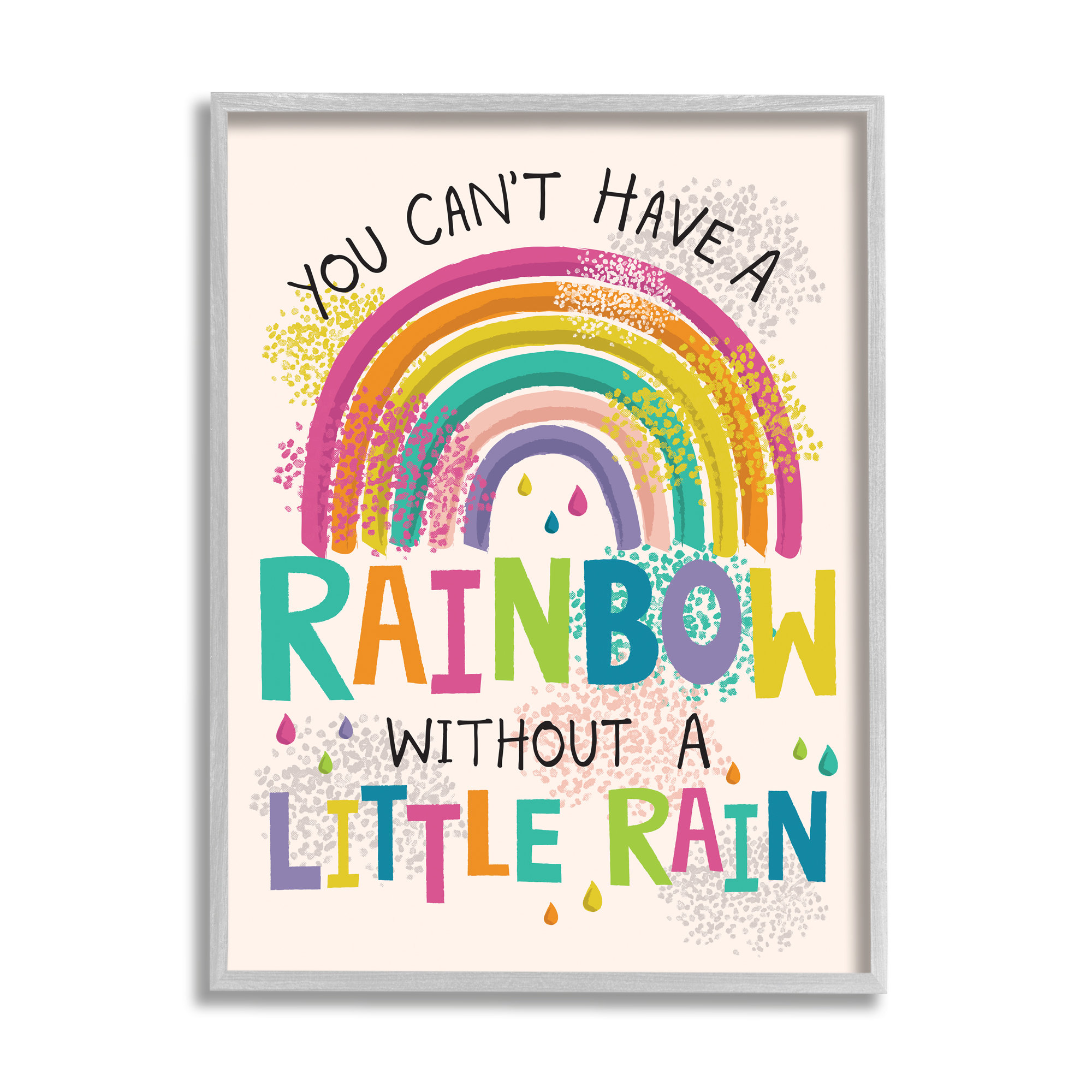 Stupell Industries Can't Have Rainbow Without Rain Phrase Inspirational