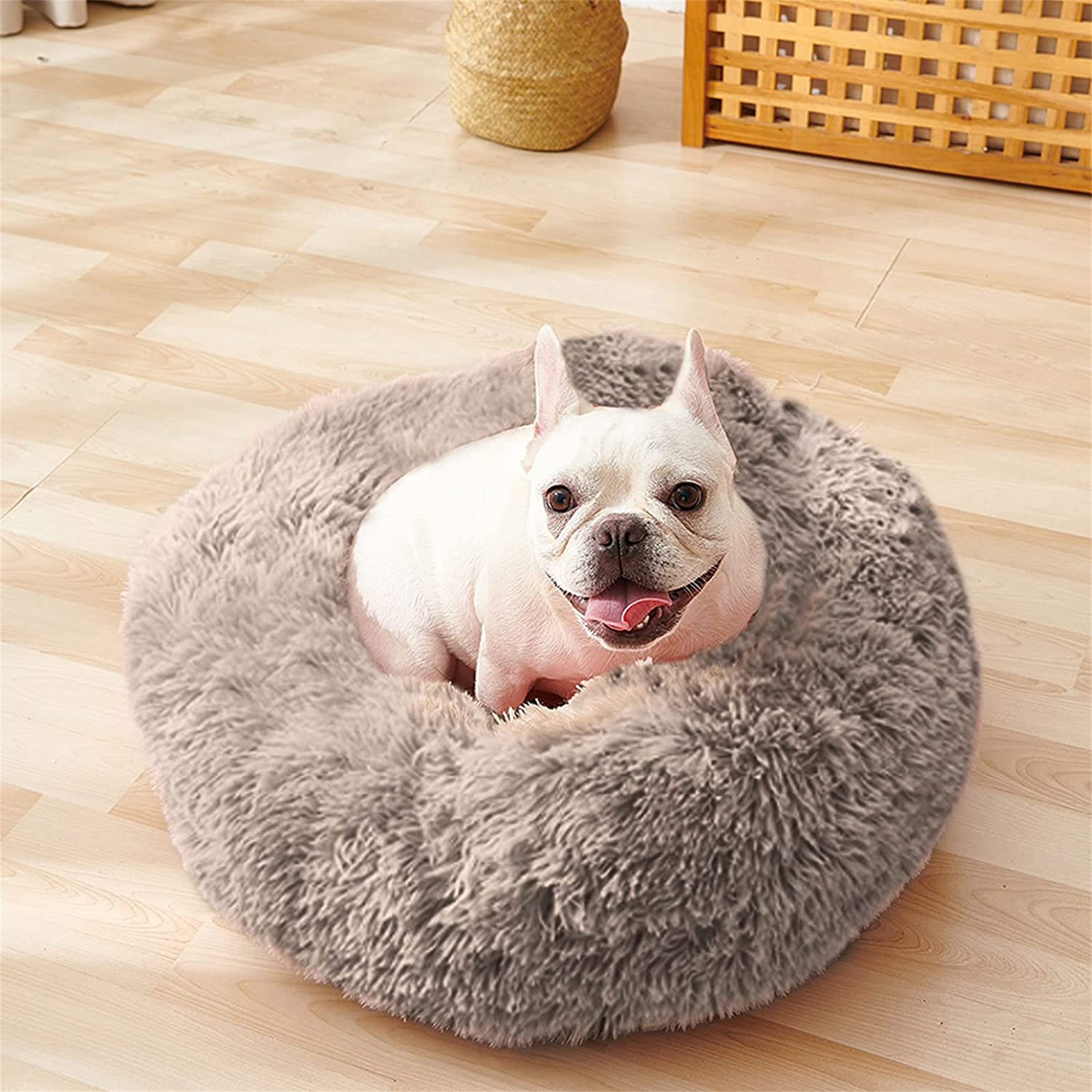 large round dog bed
