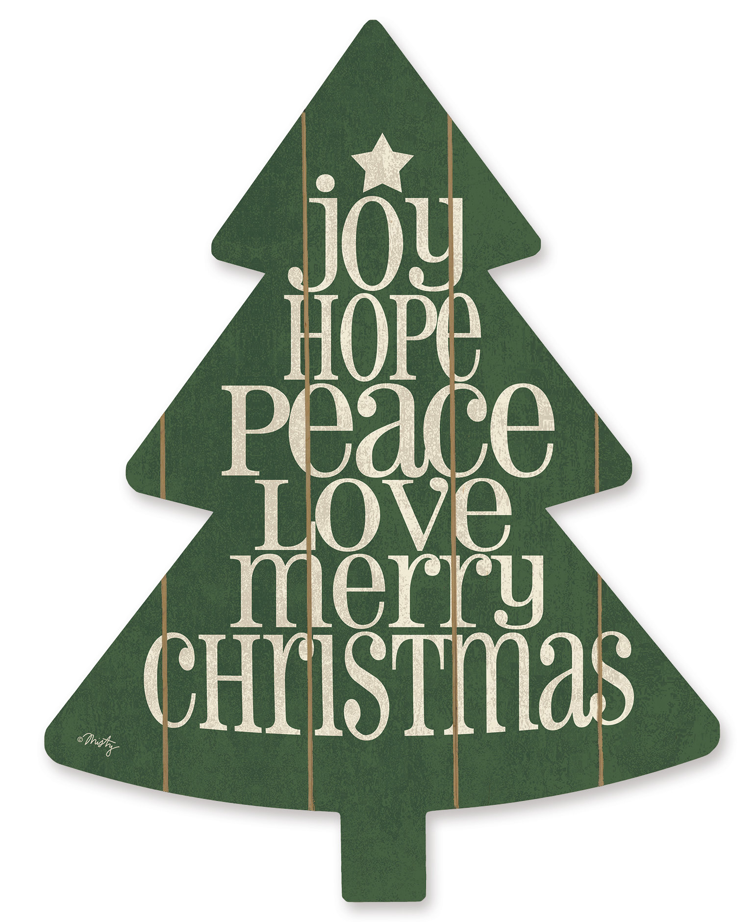 Peace Love and Joy Christmas Holiday mini wreath ornament