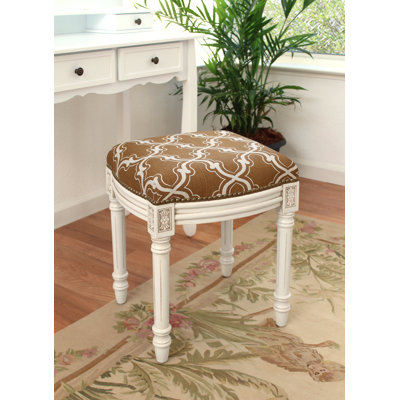 Polizzi Solid Wood Vanity Stool