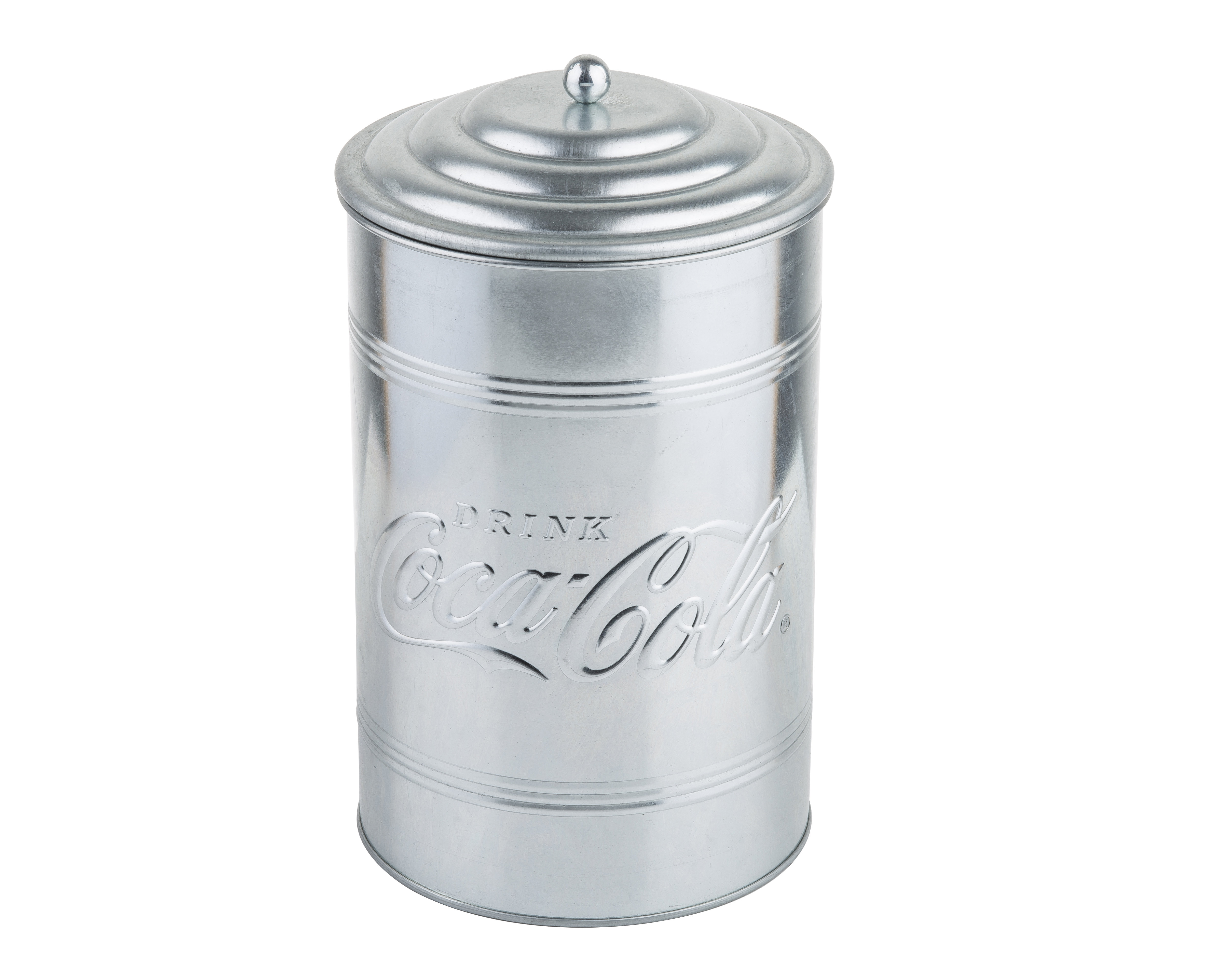 Coca-Cola Large Galvanized Canister Cookie Jar BRAND NEW 