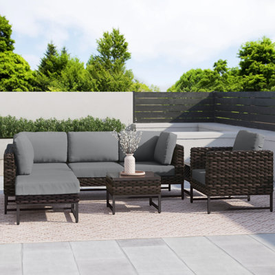 8 Piece Sectional Seating Group with Cushions by Joss and Main