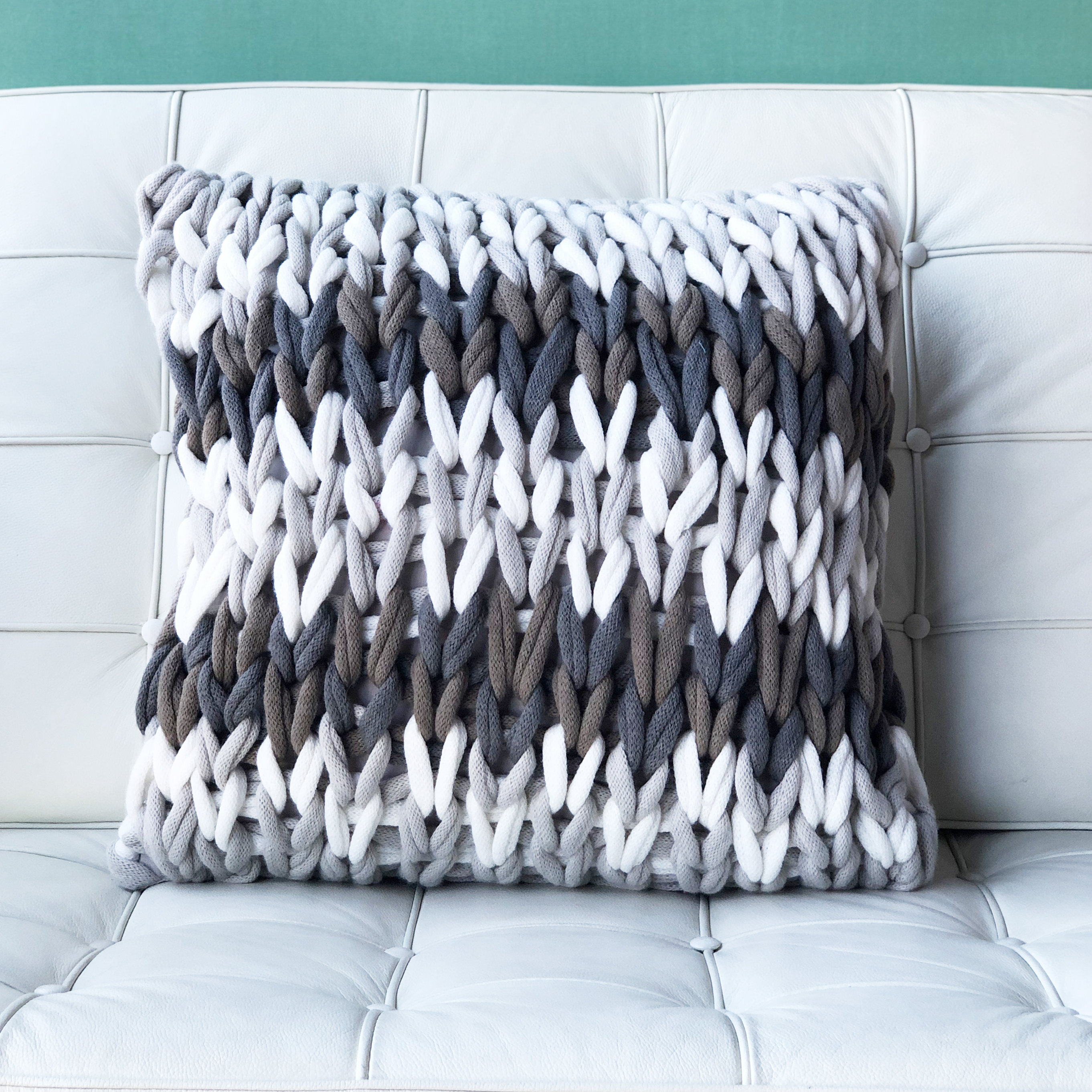 large knit throw pillow
