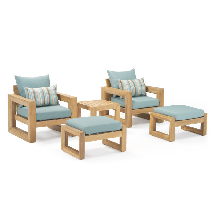 Beachcrest Home Pliner 5 Piece Sunbrella Multiple Chairs Seating Group with Sunbrella Cushions