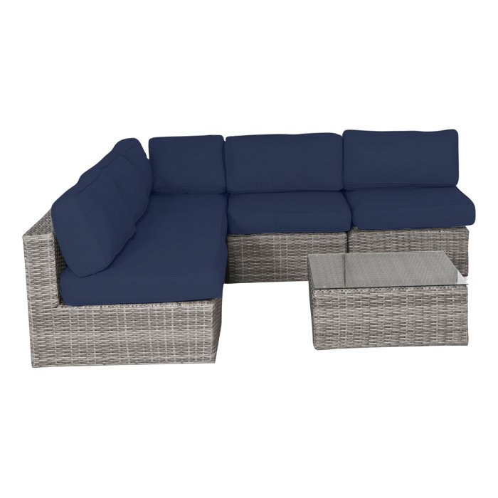 Joss and Main Deandra 6 Piece Sectional Seating Group with Cushions