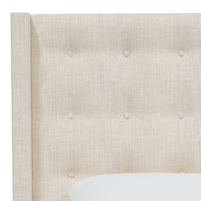 Joss and Main Harcourt Upholstered Solid Wood Wingback Headboard