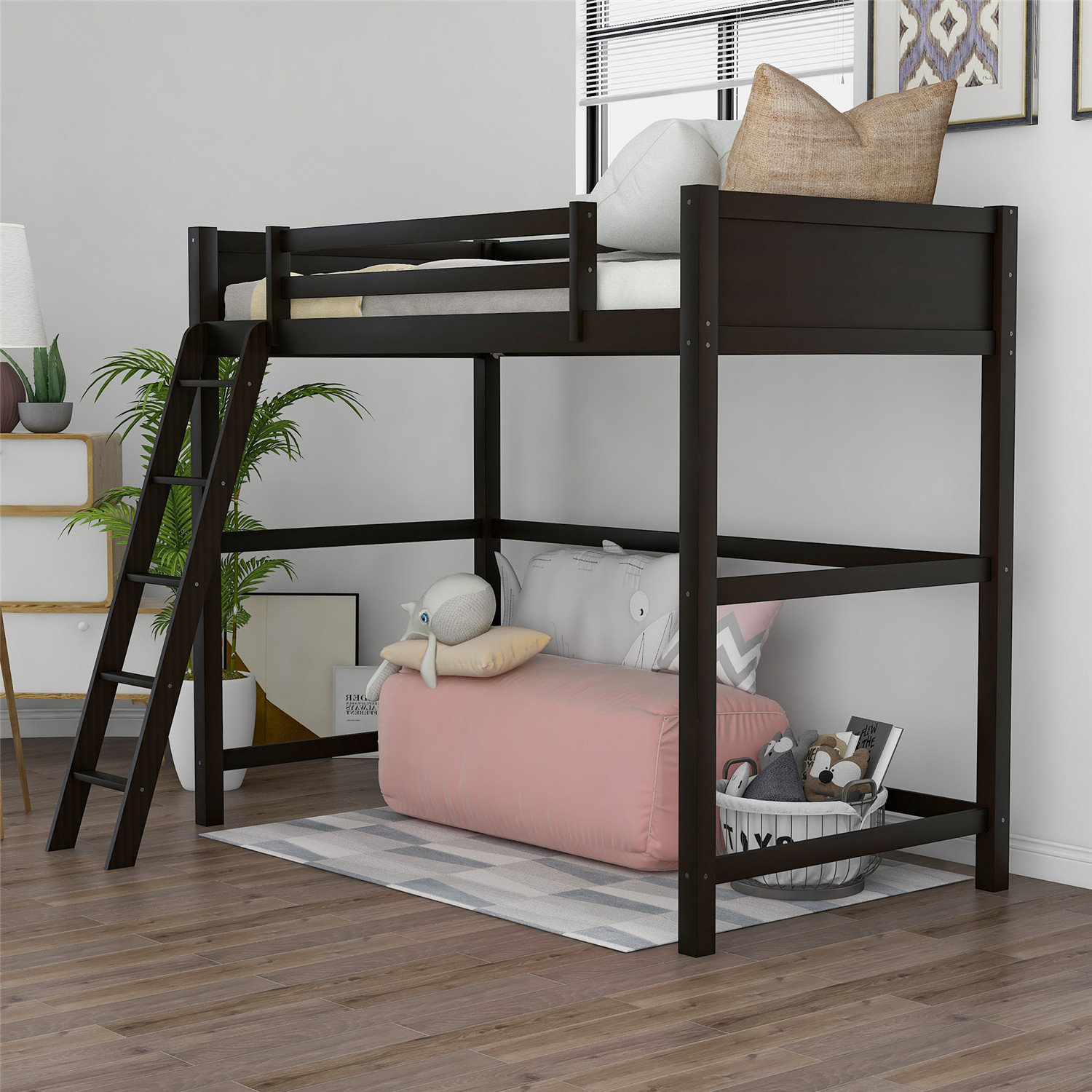 twin size loft bed frame