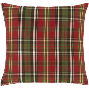 red plaid throw pillows