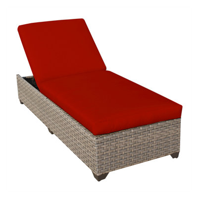 Joshua 77" Long Reclining single Chaise Lounge with Cushions by Joss and Main