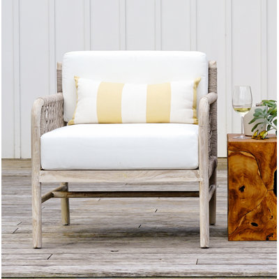 Villegas Teak Patio Chair with Cushions by Joss and Main