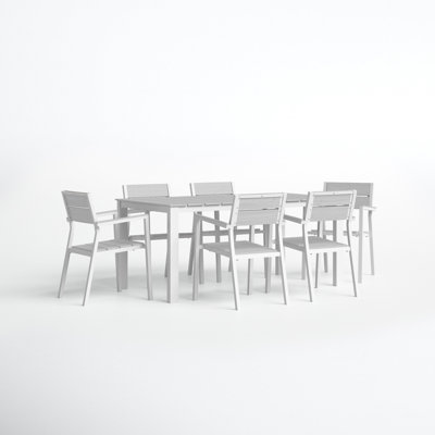 Roberto Rectangular 6 - Person Aluminum Dining Set by Joss and Main