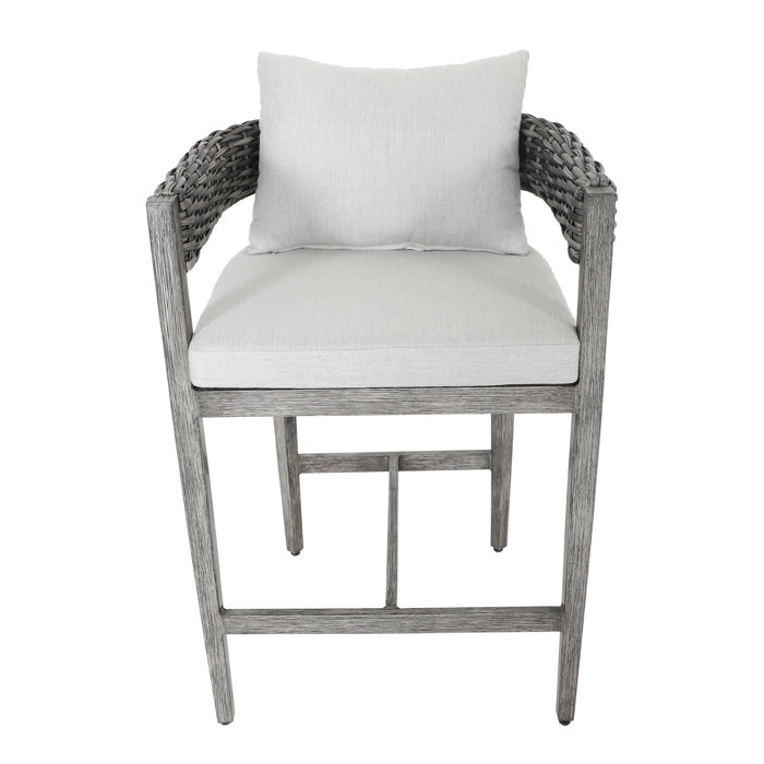 Joss and Main Janae 26.77" Patio Bar Stool with Cushion