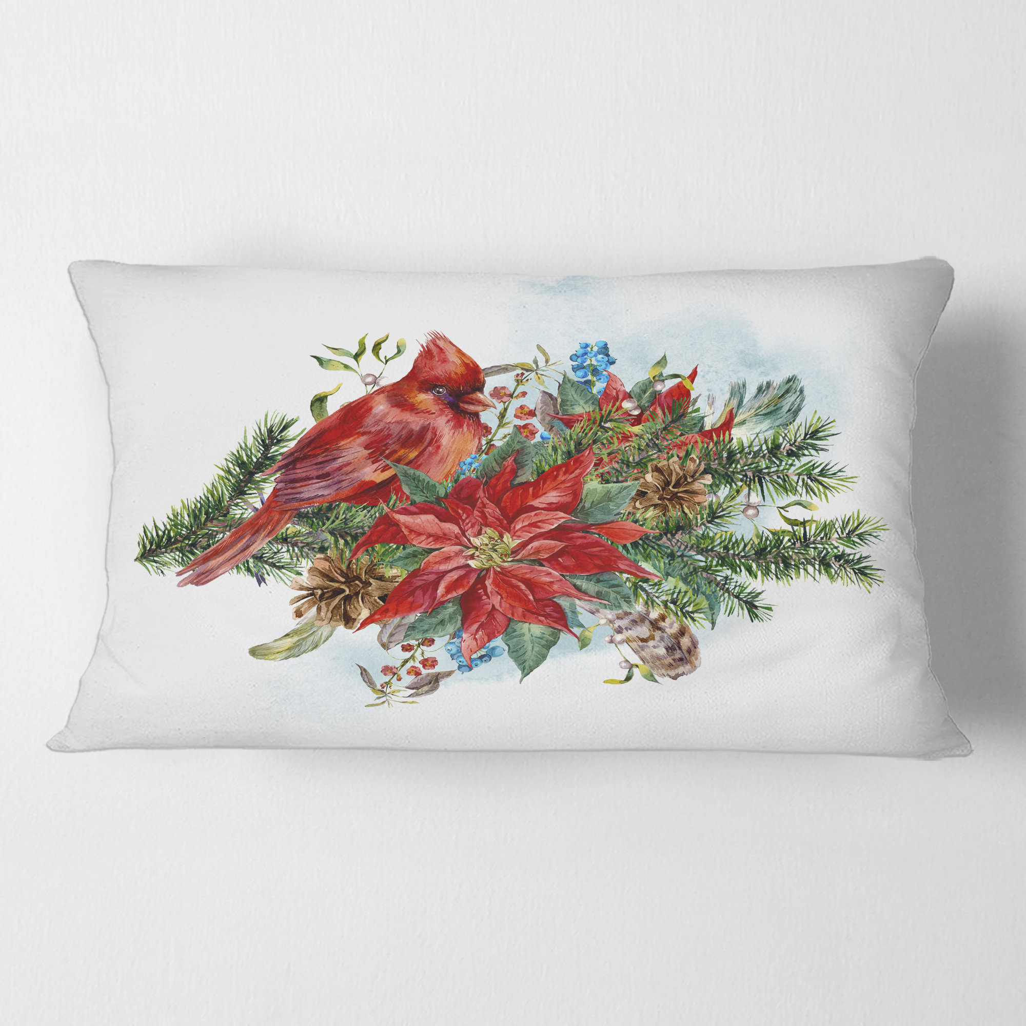 cardinal bird throw pillows