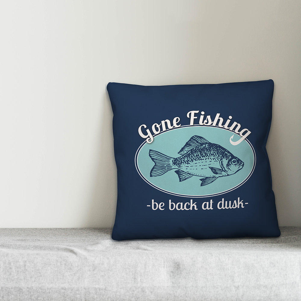 gone fishing pillow