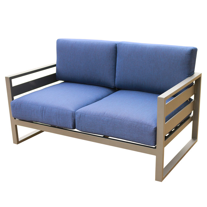 Joss and Main Jamila 56.69" Wide Loveseat with Sunbrella Cushions