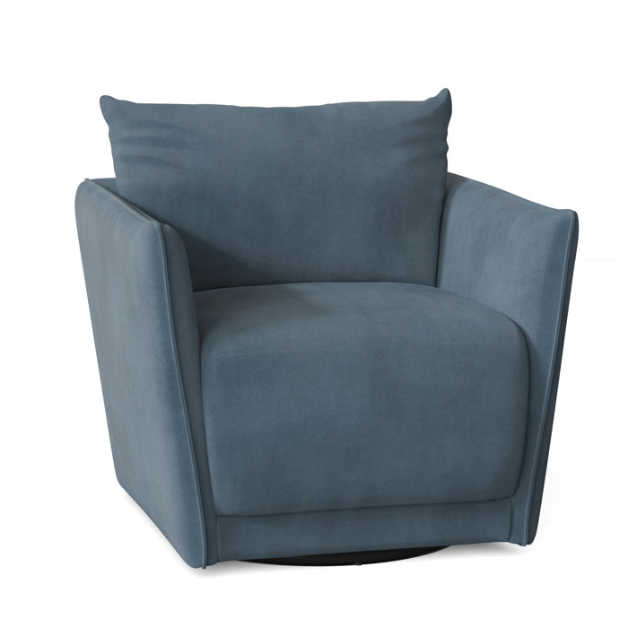 Joss and Main Gertrude 34" Wide Polyester Swivel Armchair