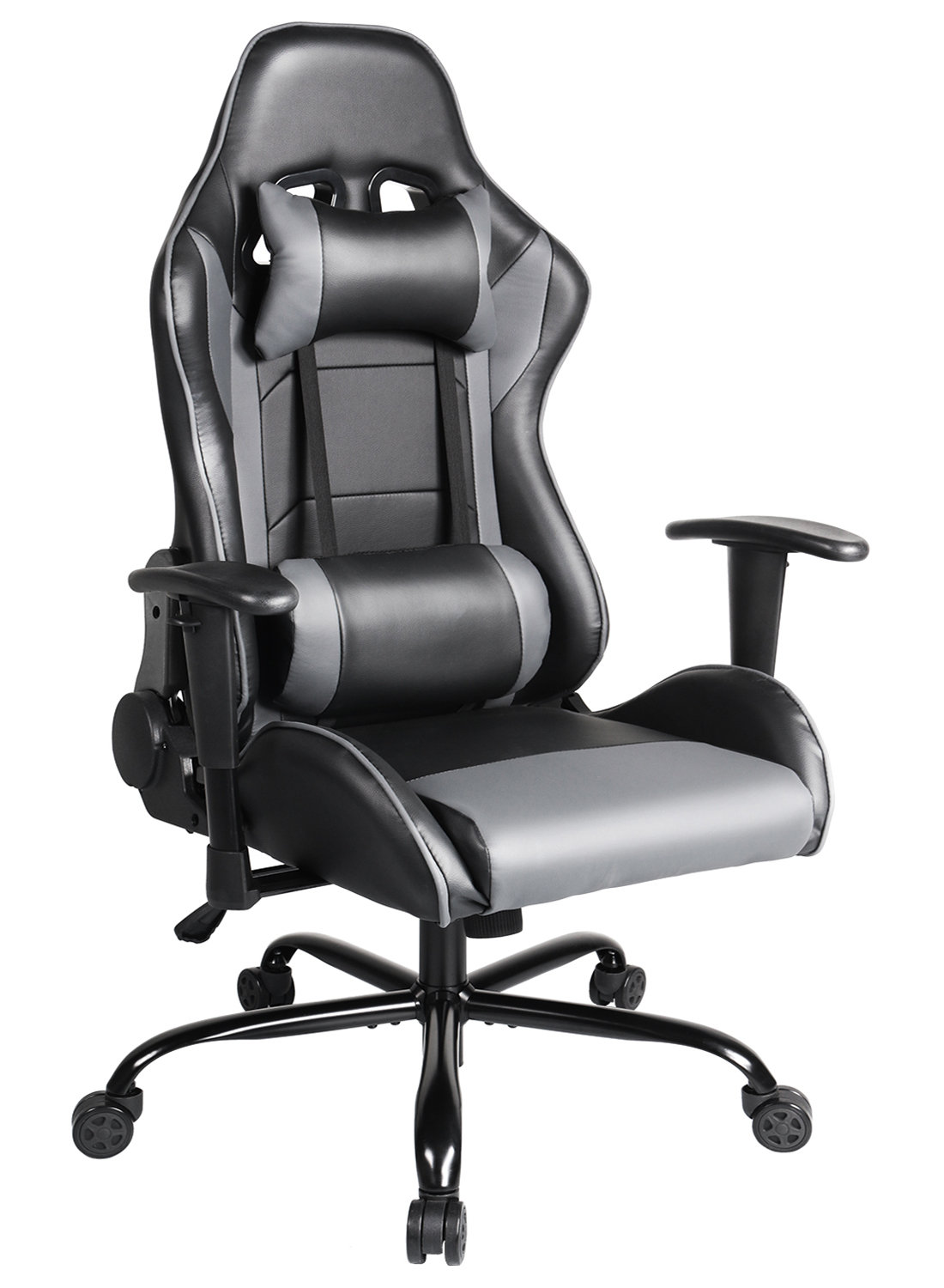Inbox Zero Gaming Chair Ergonomic Office Chair Computer Desk Chair Reclining Video Game Chair High Back Pu Leather Executive Swivel Chair With Adjustable Armrests And Lumbar Support Grey Wayfair