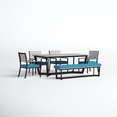 Rectangular 6 - Person 78.74" Long Dining Set with Cushions by Joss and Main