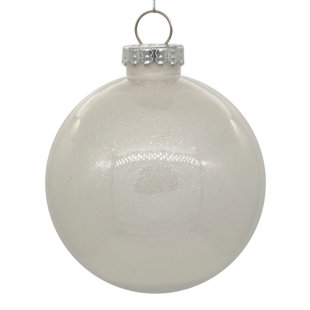 Vickerman 4 Clear Ball Christmas Ornament with Emerald Glitter Interior This Item Comes with 6 Ornaments per Unit. 