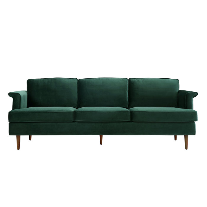 Joss and Main Steffen 87.4" Wide Velvet Rolled Arm Sofa