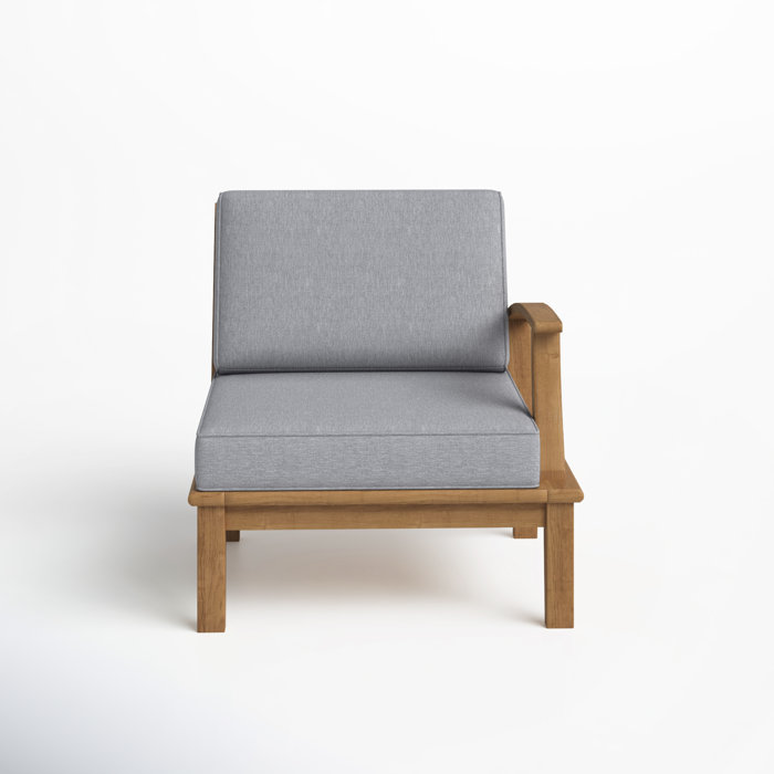 Joss and Main Teak Patio Chair with Cushions