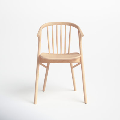 Fincher Solid Wood Windsor Back Arm Chair in Natural by Joss and Main