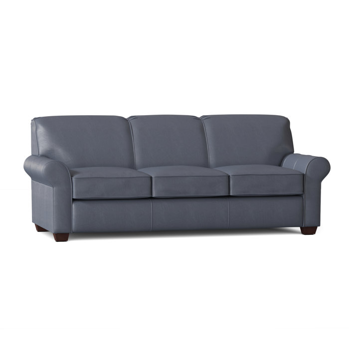 Lark Manor Mojave 81" Genuine Leather Rolled Arm Sofa
