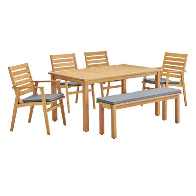 Jemma Outdoor 6 Piece Dining Set with Cushions by Joss and Main