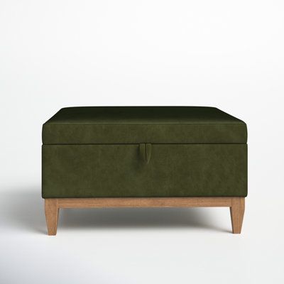 Eila 35" Wide Velvet Square Storage Ottoman by Joss and Main