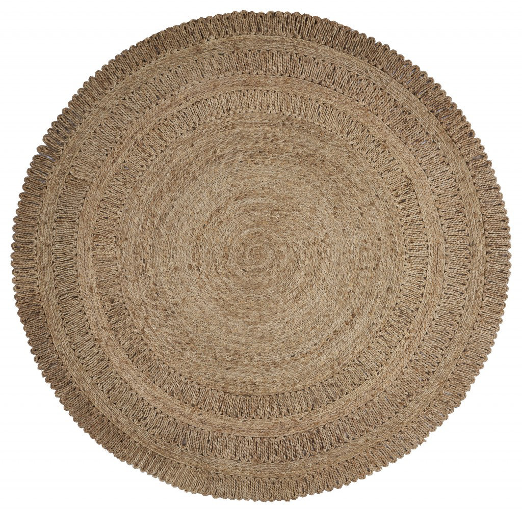 Rosecliff Heights Round Alderfield Handmade Braided Jute/Sisal Natural Area Rug Wayfair