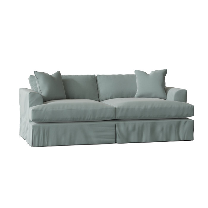 Wayfair Custom Upholstery Lucia 93" Recessed Arm Slipcovered Sofa with Reversible Cushions