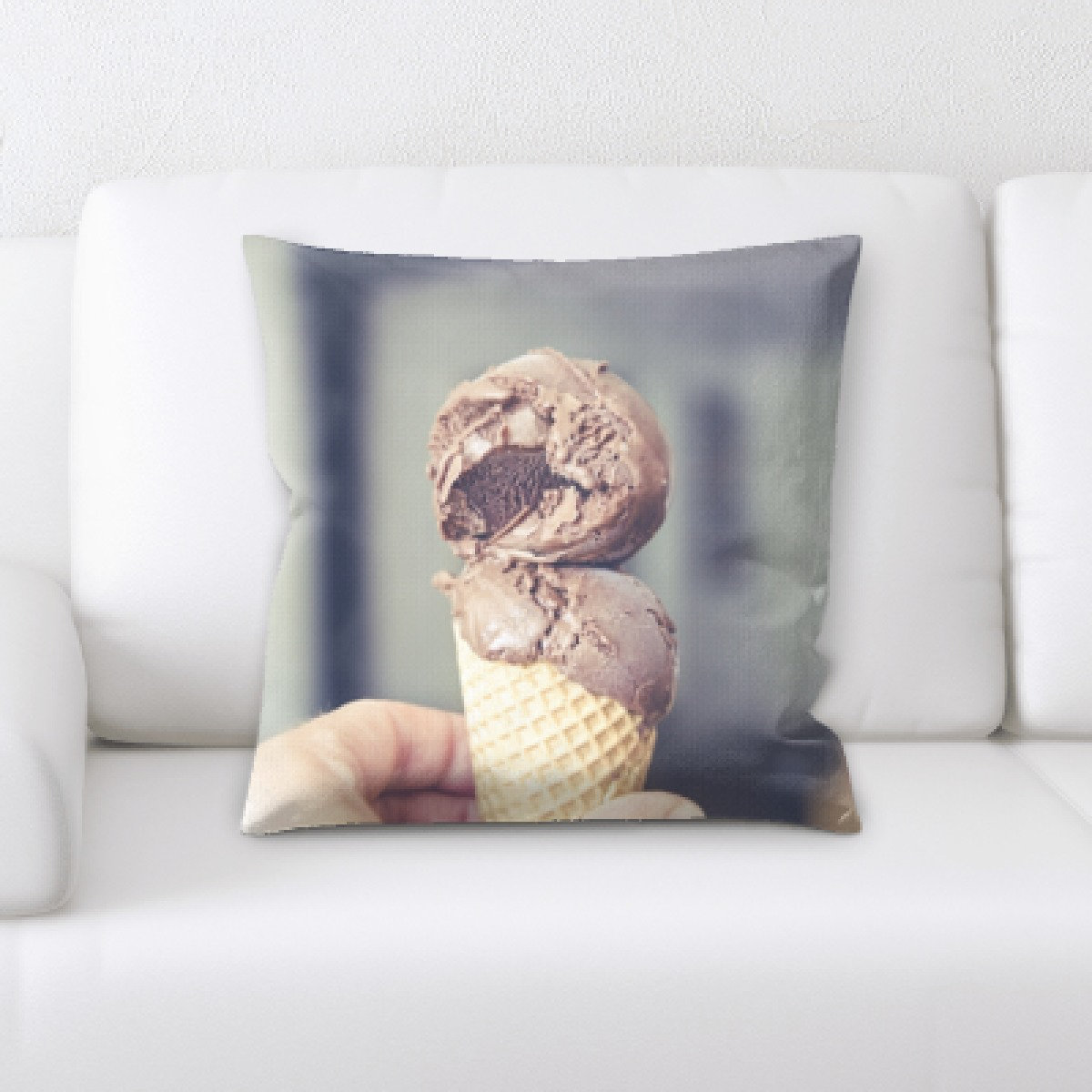 ice cream throw pillow