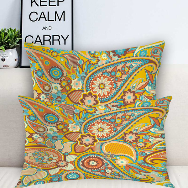 Traditional Asian Paisley Throw Pillow Cover Case Cushion Covers Home Decorative 