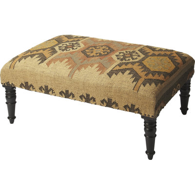 Kenzie 36" Wide Rectangle Floral Cocktail Ottoman by Foundstone
