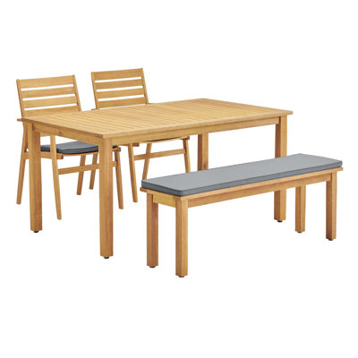 Jemma Outdoor 4 Piece Dining Set with Cushions by Joss and Main