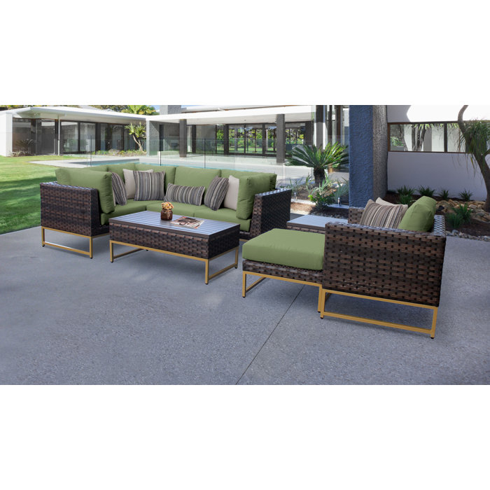 Joss and Main Nauvoo 8 Piece Rattan Sectional Seating Group with Cushions