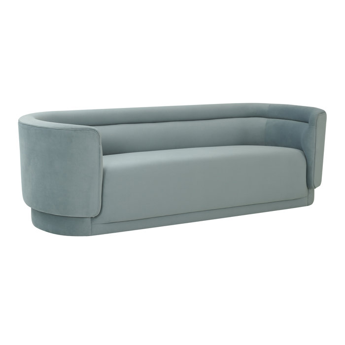 Joss and Main Kamila 92.5" Velvet Linen Tuxedo Arm Sofa