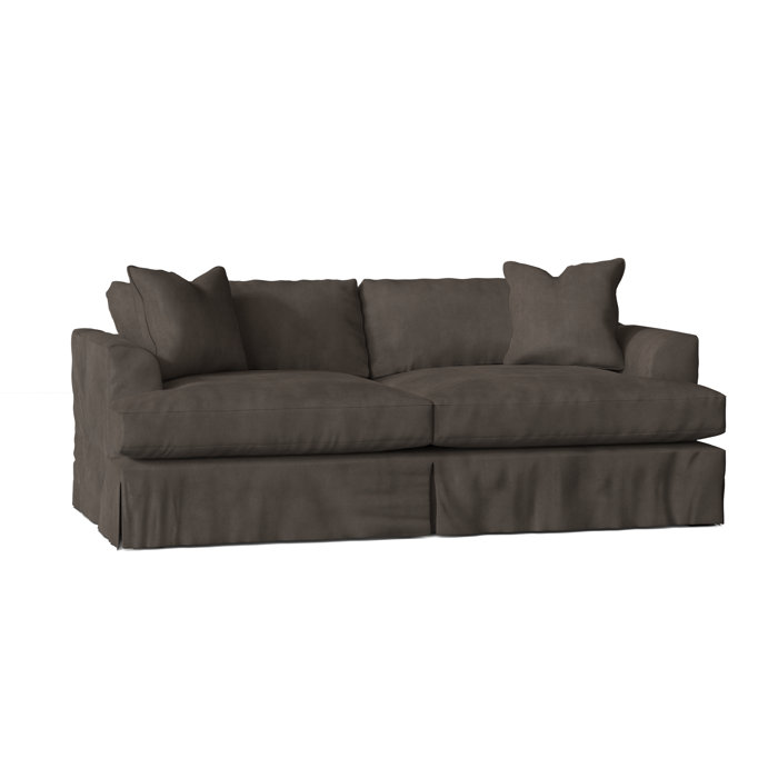 Wayfair Custom Upholstery Lucia 93" Recessed Arm Slipcovered Sofa with Reversible Cushions