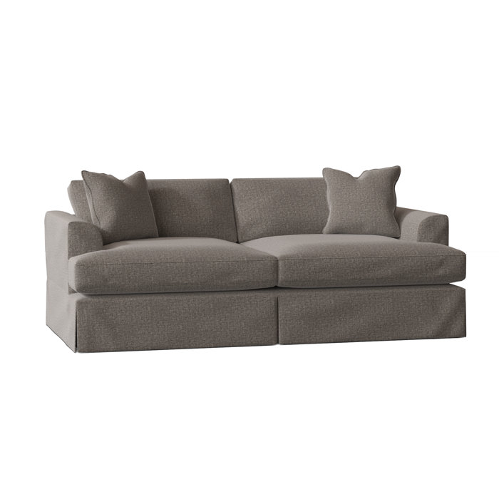 Wayfair Custom Upholstery Lucia 93" Recessed Arm Slipcovered Sofa with Reversible Cushions