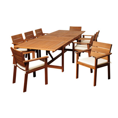 Marsily 9 Piece Dining Set with Cushions by Beachcrest Home