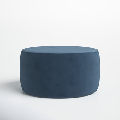 Elaina 24" Velvet Round Solid Cocktail Ottoman by Joss and Main