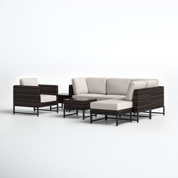 Joss and Main 8 Piece Sectional Seating Group with Cushions