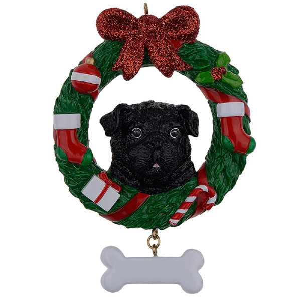 black pug ornament
