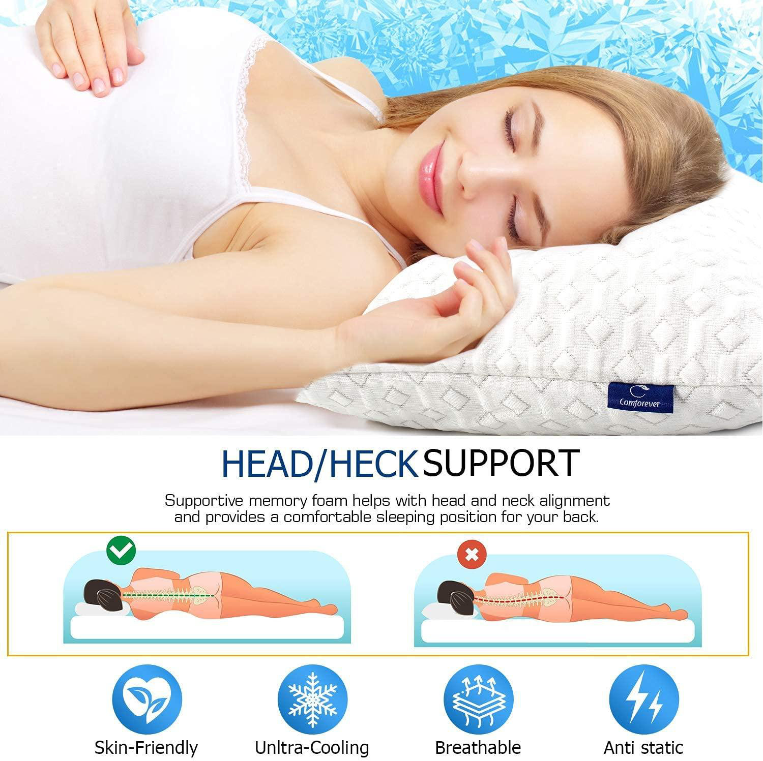 memory foam neck support pillow